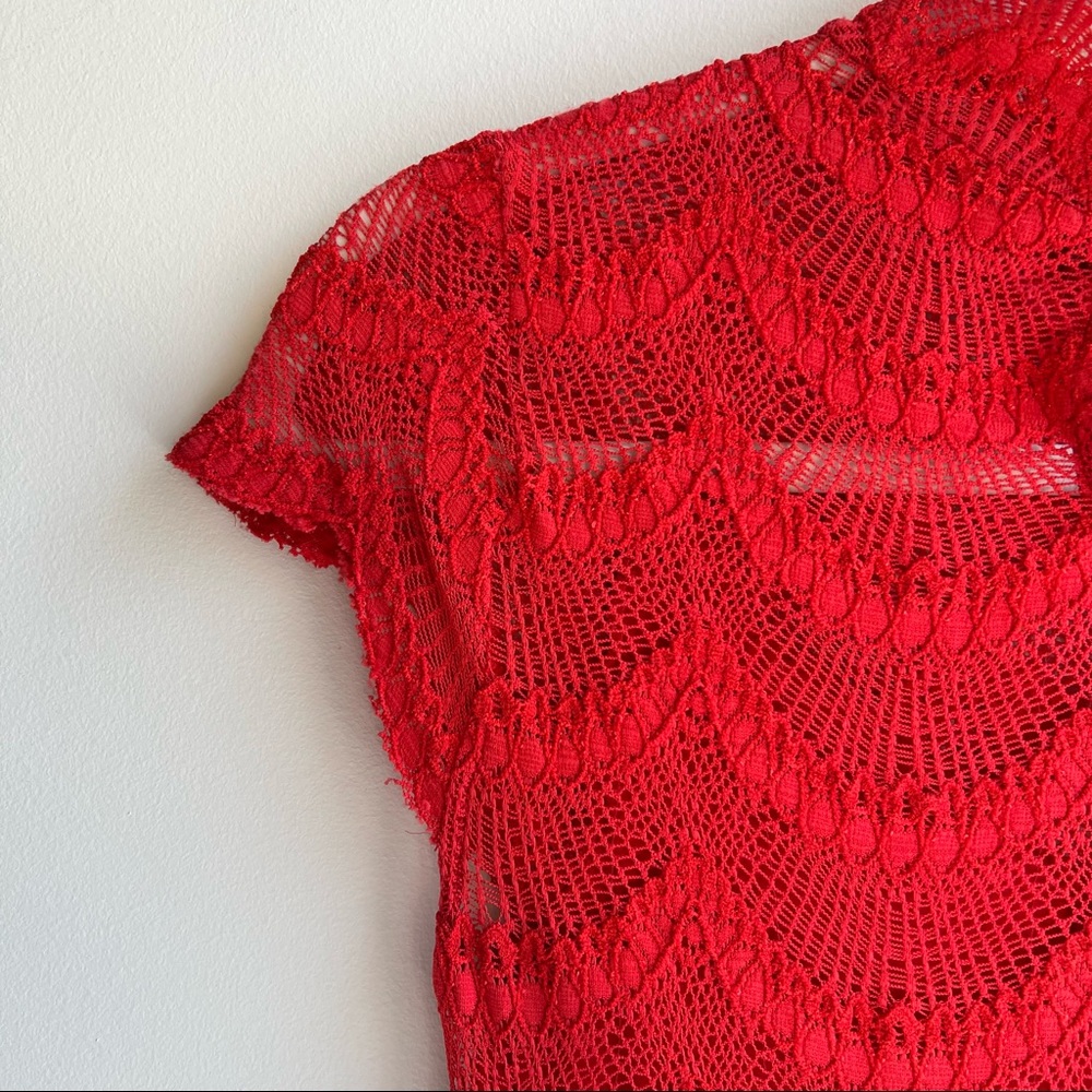 COPY - Free People Nightcap edition red lace mini dress bodycon style size 2 sm